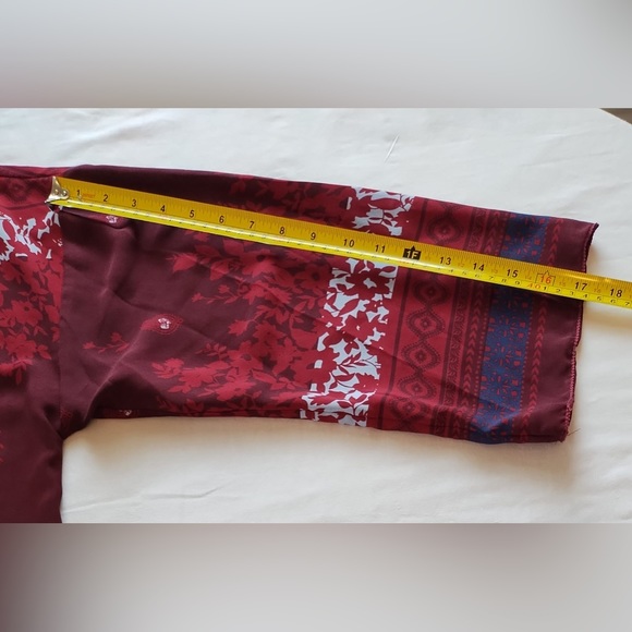 Chelsea and Violet $118 red burgundy long sleeve open front duster M - Picture 11 of 12